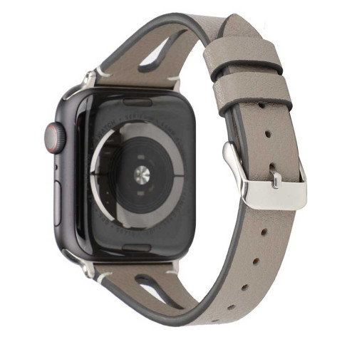 Кожаный ремешок V-Leather на Apple Watch 38/40/41mm Pebble